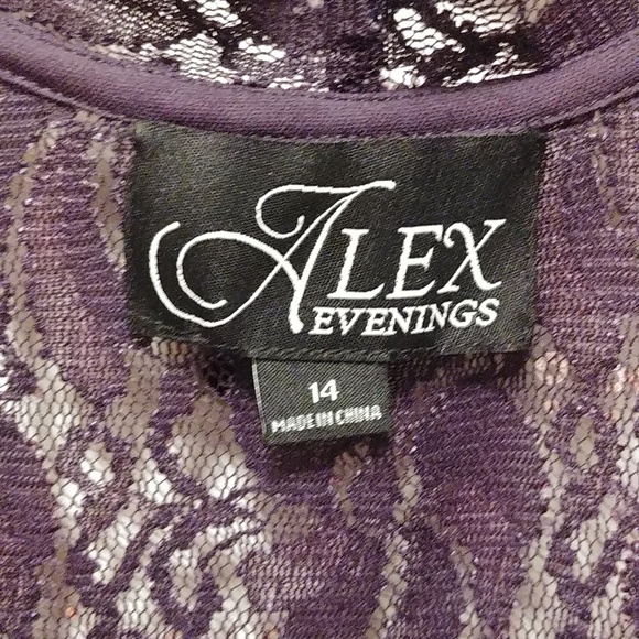 Alex evening 2 Piece Mother of the Bride eggplant evening wear size 14 - Picture 2 of 16